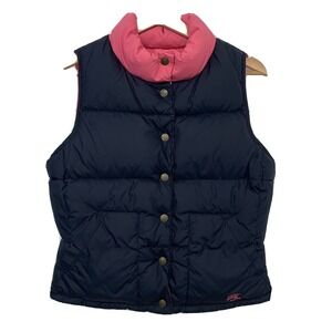 Polo Ralph Lauren Vest Reversible  Small Puffer Down Outdoor Navy Pink‎ Snap
